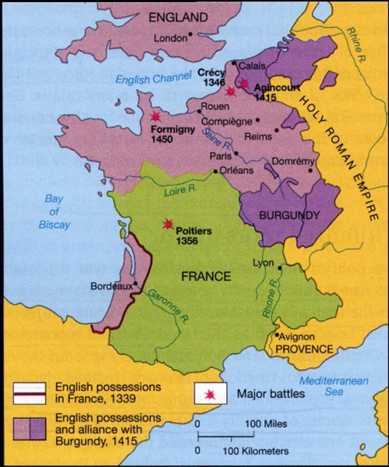 100 years war map c1930115