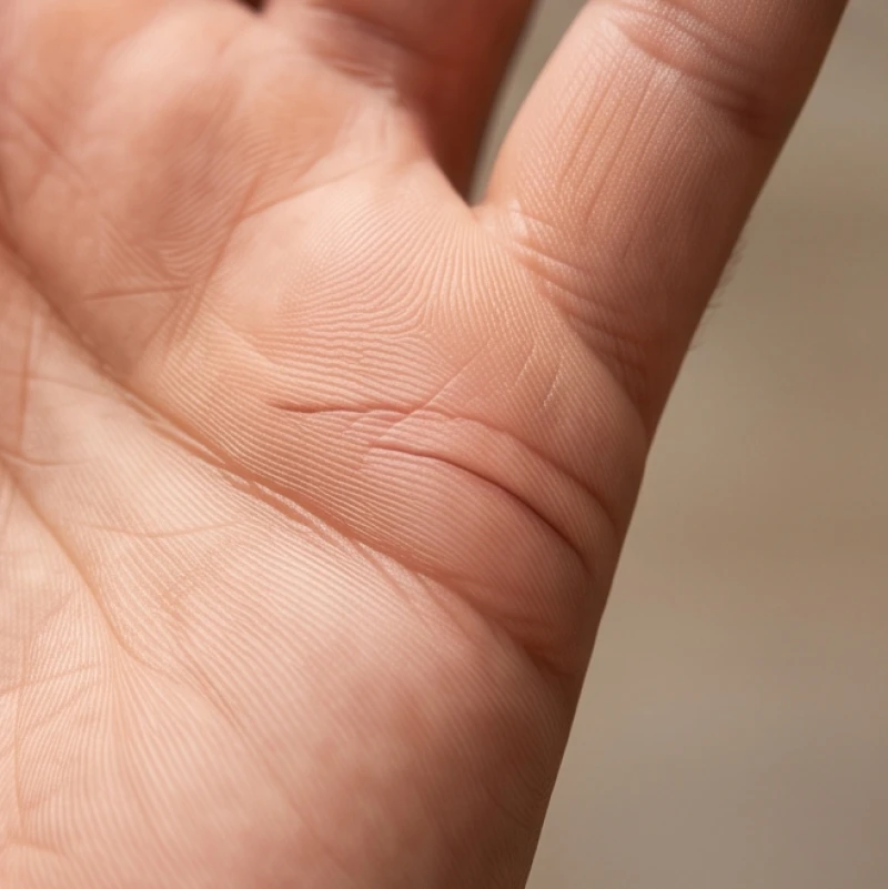 Mép gò Thủy Tinh trên bàn tay xuất hiện một vạch chỉ tay dài đi kèm theo một nếp gấp ngắn và nông hơn ở bên cạnh