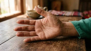 Cận cảnh lòng bàn tay nam giới có 3 đường chỉ tay tách rời nhau rõ nét thể hiện tướng tay chữ Xuyên