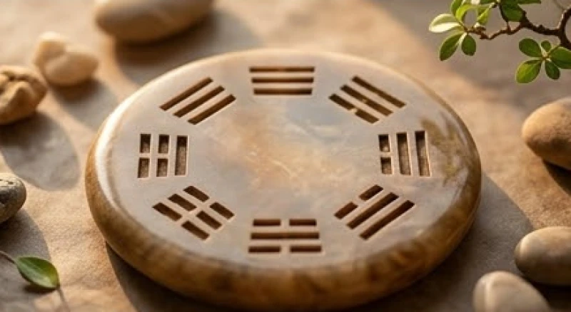 Hình ảnh tượng trưng cho 8 quẻ bát quái tương ứng với bầu trời, mặt đất, sấm sét và gió