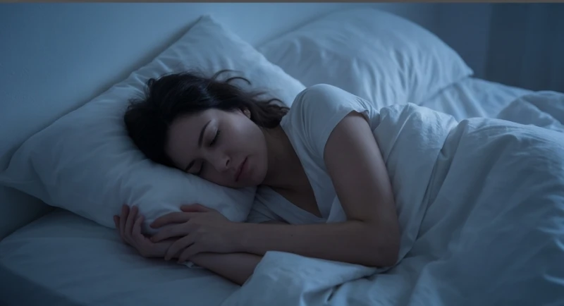 Mơ thấy con đỉa là điềm báo gì: Giải mã chi tiết và cách xả xui 5 Người phụ nữ trằn trọc trong giấc ngủ dưới ánh trăng mờ ảo do áp lực công việc ban ngày gây ra