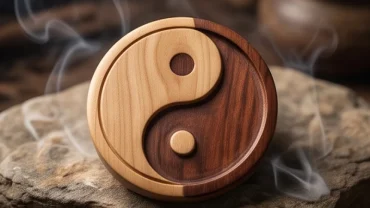 Biểu tượng vòng tròn Thái cực bằng gỗ đúc kết bản chất khái niệm âm dương là gì trong văn hóa phương Đông