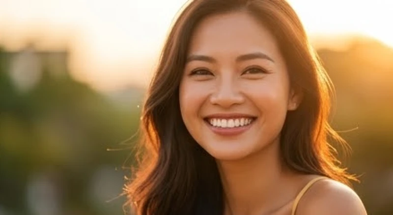 Cô gái có nụ cười rạng rỡ thể hiện âm sắc tiếng cười trong trẻo mang lại vượng khí tốt