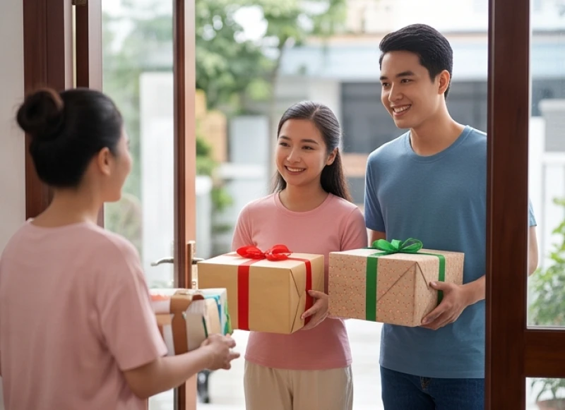 Mơ thấy gia đình bên vợ bên chồng: Điềm báo và sổ mơ trọn bộ 3 Cảnh tượng anh chị em bên vợ xách quà đến thăm nhà với nét mặt tươi tắn rạng rỡ