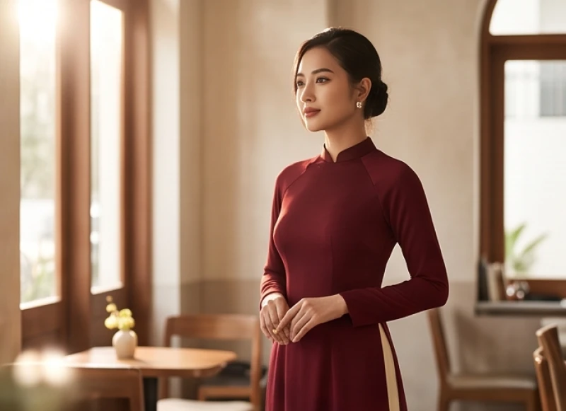 Màu trang phục hợp tuổi Tỵ: Phối đồ 60-30-10 và mẹo hóa giải 2 Phụ nữ thanh lịch trong tà áo dài màu đỏ đô quyến rũ mang lại may mắn cho năm bản mệnh Hỏa