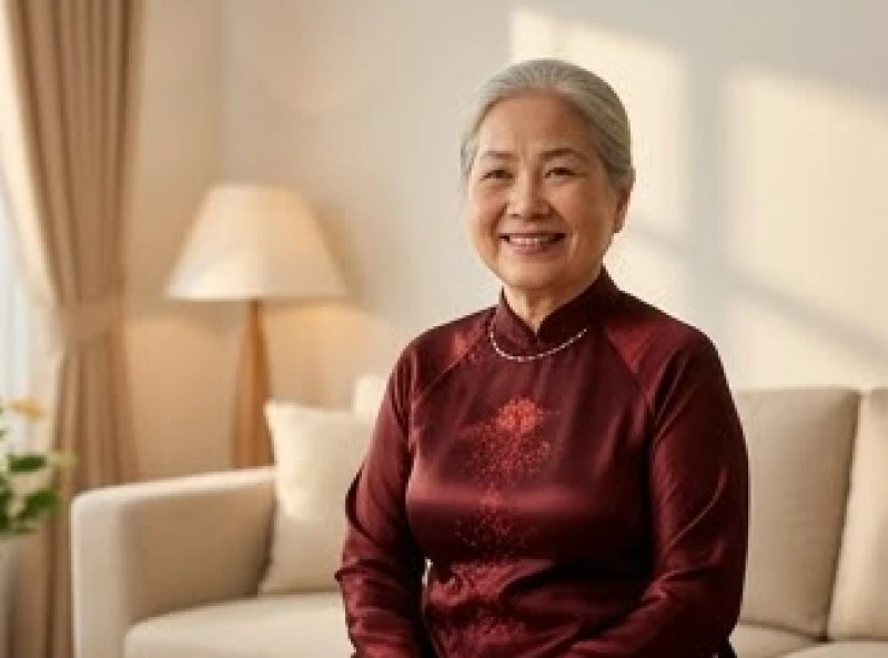 Tuổi Đinh Hợi 1947: Cẩm nang phong thủy dưỡng sinh và bình an 3 Người lớn tuổi mặc chiếc áo lụa màu đỏ đô ấm áp nhận quà tặng từ con cháu