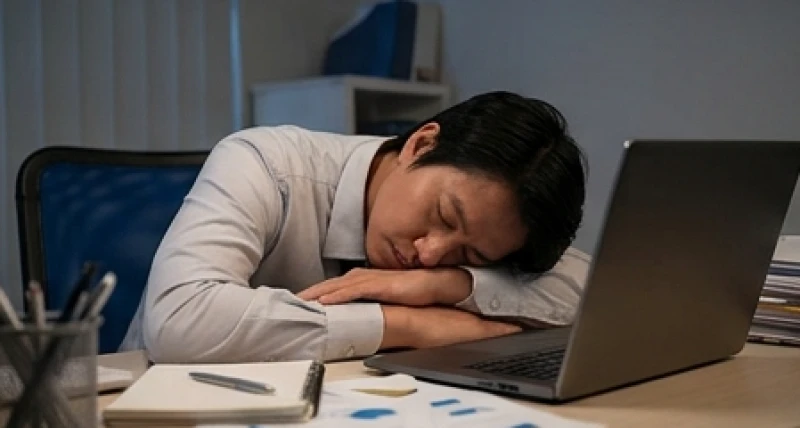 Mơ thấy răng sâu bị vỡ: Điềm báo tâm linh và góc nhìn y khoa 4 Nhân viên văn phòng gục đầu xuống bàn làm việc thể hiện sự mệt mỏi và bế tắc cảm xúc
