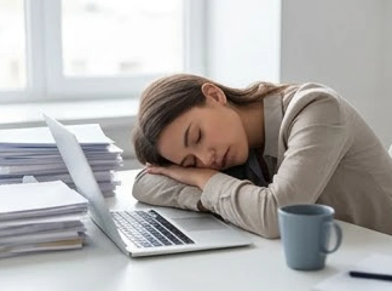 Mơ Thấy Đi Đẻ Là Điềm Báo Gì? Giải Mã & Bộ Số Hóa Giải 3 Nữ nhân viên văn phòng mệt mỏi ngủ gục trên bàn làm việc bên cạnh đống tài liệu dự án dang dở