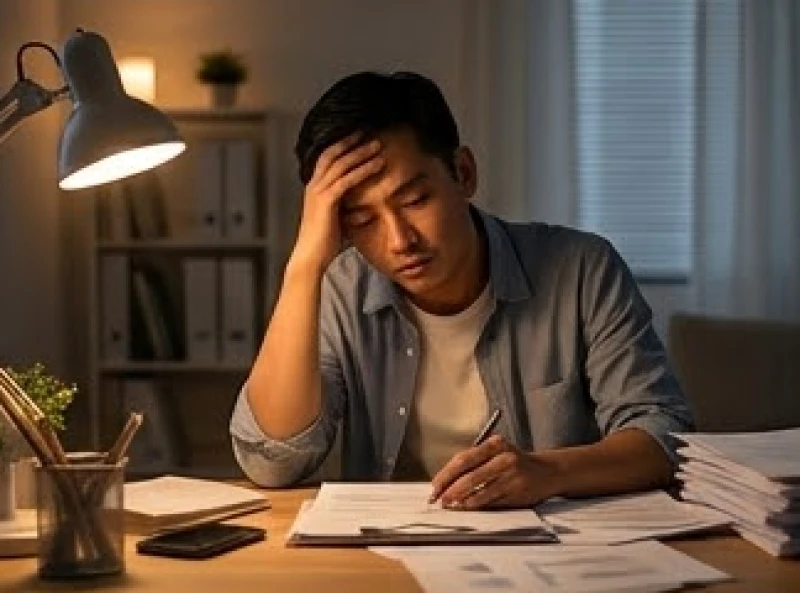 Mơ thấy rụng răng không chảy máu: Điềm báo và mẹo hóa giải 5 Người đàn ông tỏ ra mệt mỏi khi phải gánh vác nhiều hồ sơ công việc tại bàn làm việc vào ban đêm
