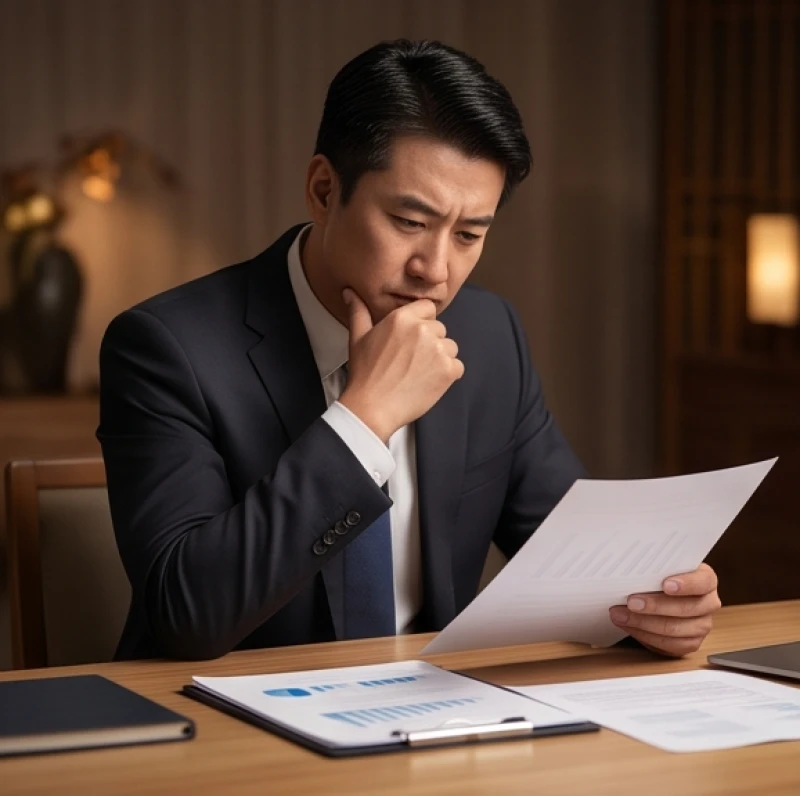 Nam doanh nhân đang lo âu và căng thẳng làm việc trước màn hình máy tính và giấy tờ