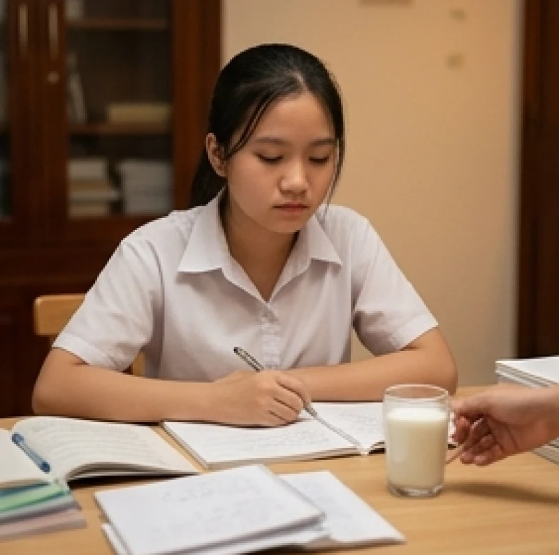 Tử vi tuổi Nhâm Thìn 2012 năm 2027: Sao hạn thi cử và cách giải 2 Học sinh lớp 9 đang ngồi học bài với vẻ mặt đăm chiêu, thể hiện áp lực của kỳ thi chuyển cấp căng thẳng