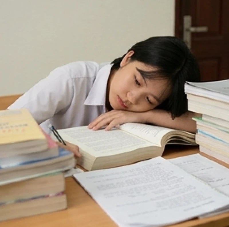 Tử vi tuổi Kỷ Sửu 2009 năm 2027: Hạn học đường và cách hóa giải 2 Học sinh mệt mỏi gục đầu xuống bàn học do áp lực bài vở và tâm lý lứa tuổi