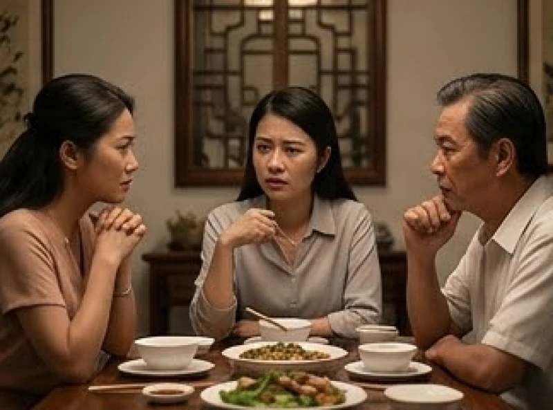 Mơ bị ép lấy chồng: Phân tích tâm lý, điềm báo & cách giải tỏa 5 Hai thế hệ trong gia đình đang có một cuộc trò chuyện căng thẳng trên bàn ăn phản ánh sự áp đặt quan điểm sống