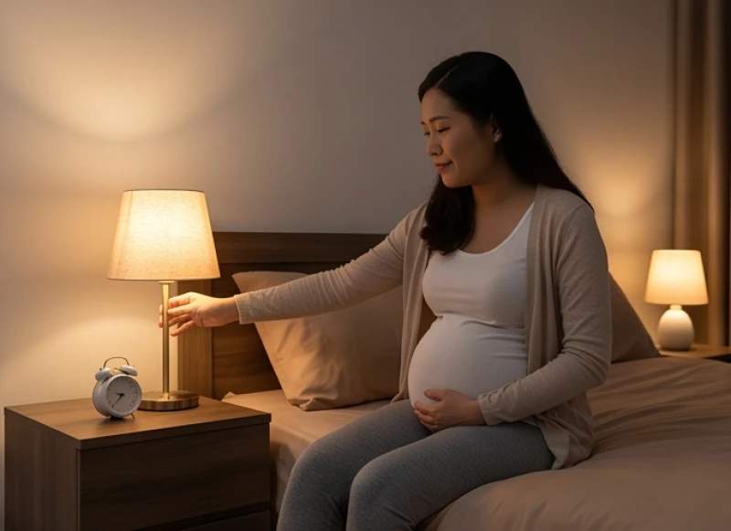 Mơ thấy sinh con khi đang mang thai: Giải mã theo tam cá nguyệt 3 Thai phụ thức dậy bật đèn ngủ để đi vệ sinh vào ban đêm do bàng quang bị chèn ép