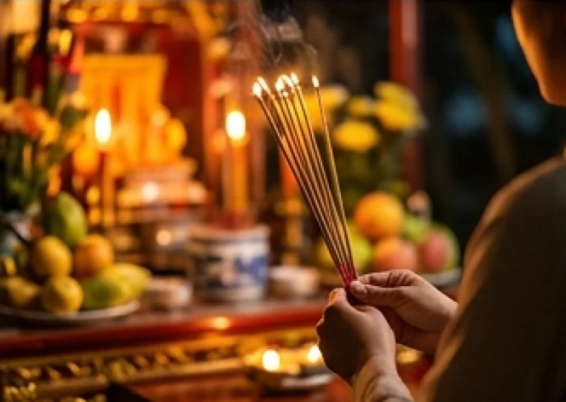 Sao hạn tuổi Dần năm 2026: Bảng tra và sơ đồ dâng sao 10 Gia chủ trang nghiêm chắp tay thực hiện nghi thức đọc bài văn khấn dâng sao