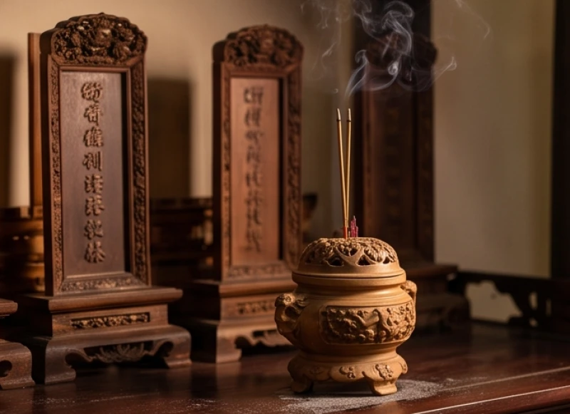 Văn khấn ngày giỗ ông bà: Quy tắc xưng hô và mâm cỗ 3 miền 7 Bài vị bằng gỗ và bát hương cổ kính dành cho việc thờ cúng gia tiên nội ngoại trên bàn thờ