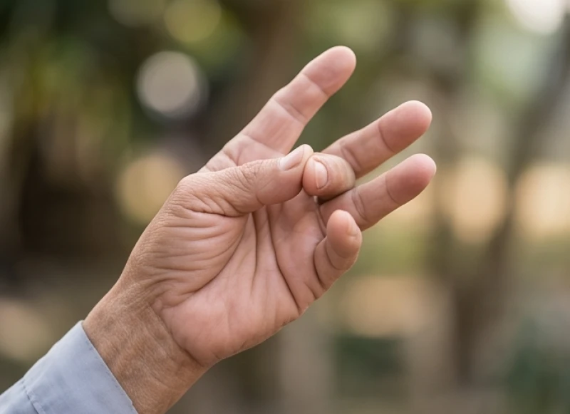 Bàn tay trái đang thực hiện thao tác bấm đốt ngón tay để nhẩm tính các cung địa chi theo phương pháp cổ