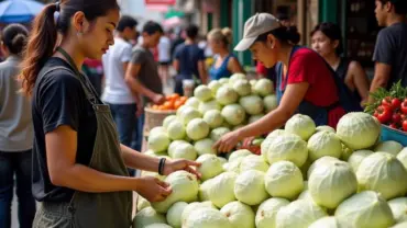 Bán cải trắng cho khách