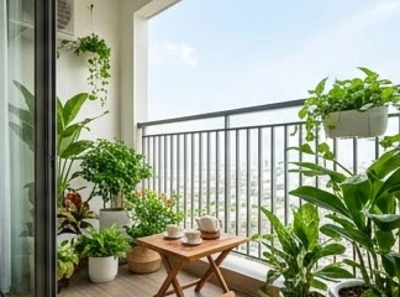 Mệnh Hỏa Hợp Hướng Nào: Tra Cung Phi Nam Nữ Và Cách Hóa Giải 5 Ban công căn hộ chung cư được trồng nhiều cây xanh đón nắng và gió từ thiên nhiên