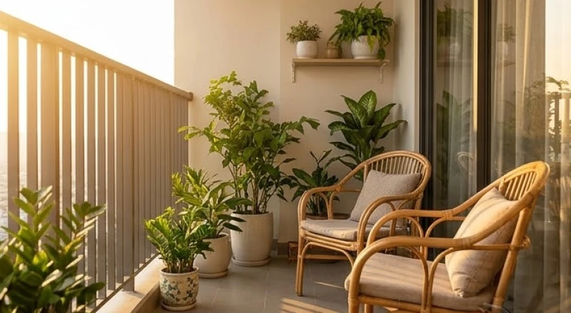 Hướng Cửa Chính Hợp Tuổi Mão: Đo La Bàn & Kích Thước Lỗ Ban 13 Góc ban công hướng Tây Nam thoáng đãng của gia chủ Kỷ Mão 1999