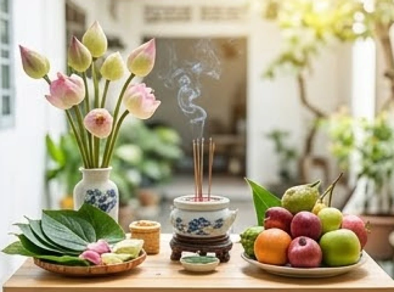 Văn khấn Tết Đoan Ngọ mùng 5 tháng 5: Bài cúng chuẩn nghi lễ 7 Bàn cúng ngoài trời được kê cao thoáng đãng với đầy đủ hương hoa và mâm quả tươi