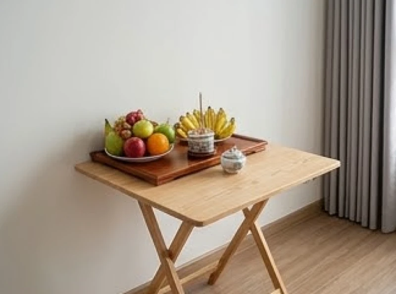 Văn khấn nhập trạch nhà chung cư: Trọn bộ bài cúng và quy trình 3 Một mâm cúng nhập trạch nhà thuê nhỏ gọn, tối giản nhưng vẫn đầy đủ các vật phẩm tâm linh cần thiết