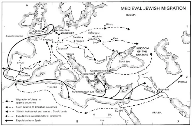 Bản đồ di cư của người Do Thái