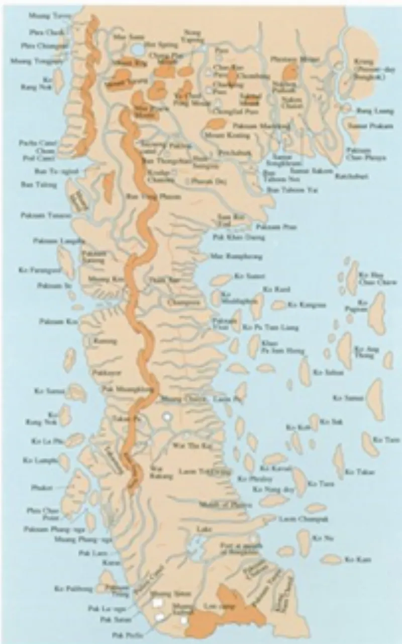 Bản đồ Muang Nakhon Si Thammarat: Bán đảo Malay và các đảo. Nguồn: Santanee Pasuk and Philip Stott, Royal Siamese maps, p. 147