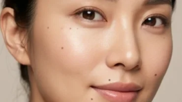 Cận cảnh bản đồ nốt ruồi trên mặt nữ giới với các huyệt vị phong thủy quan trọng mang ý nghĩa tài lộc