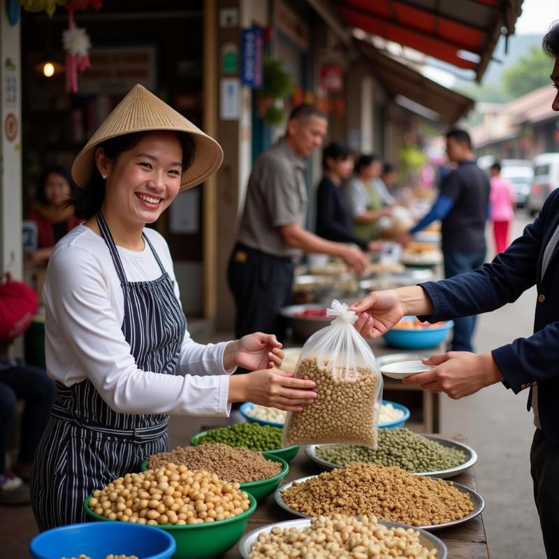 Bán hạt sen cho khách