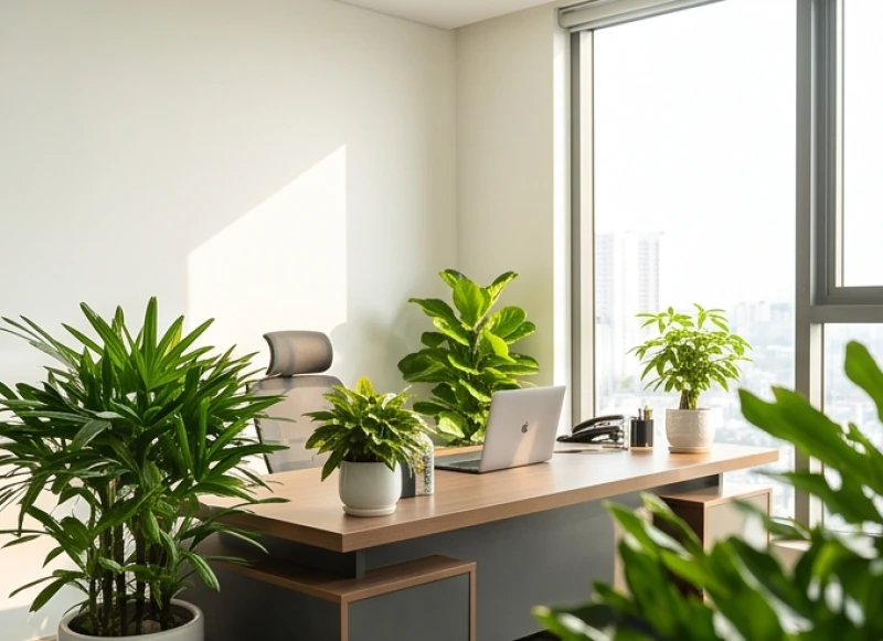 Không gian làm việc hướng Đông Nam rực rỡ ánh sáng giúp nam Tân Dậu đón nhận vượng khí và mở rộng mối quan hệ