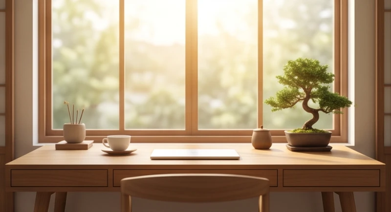 Tuổi Sửu mệnh gì: đối chiếu ngũ hành, màu xe và hướng nhà 5 Bàn làm việc bằng gỗ xoay hướng ra cửa sổ ngập tràn ánh sáng tự nhiên rực rỡ