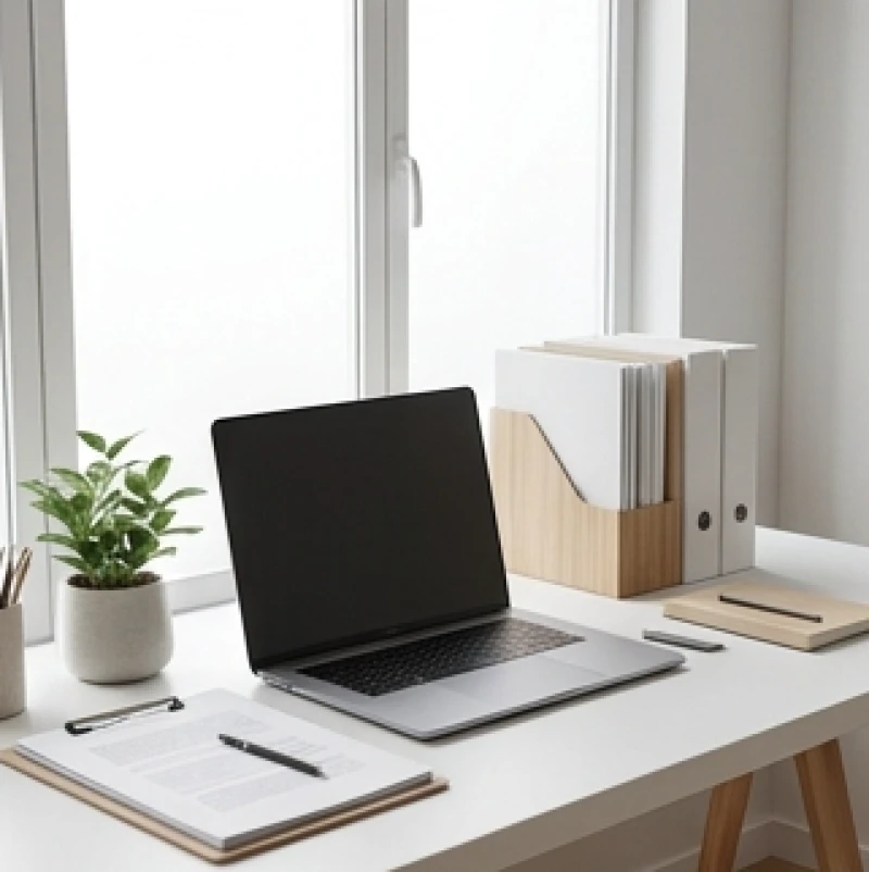 Góc làm việc yên tĩnh và gọn gàng được bố trí quay về hướng đón năng lượng tốt giúp tăng sự tập trung