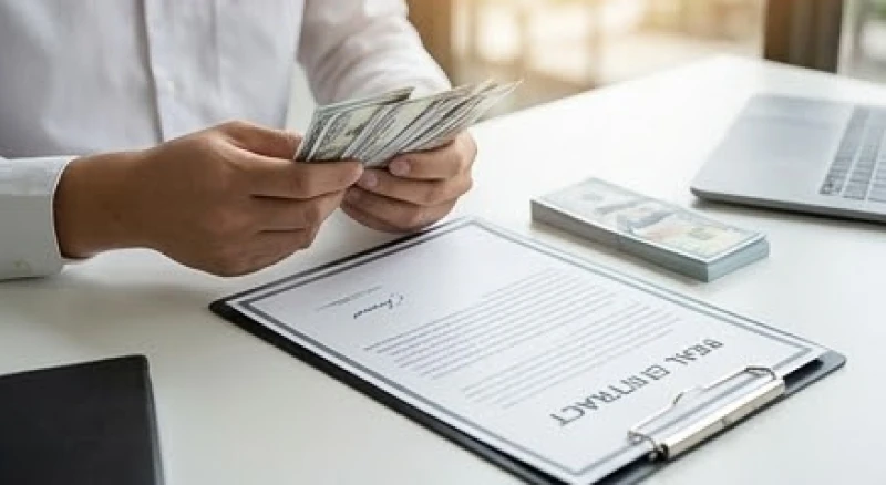 Mơ thấy mua bán nhà đất: Giải mã điềm báo và con số may mắn 6 Bàn tay đang đếm những xấp tiền mặt đặt cạnh bản hợp đồng giao dịch bất động sản vừa được ký kết