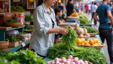 Bán rau ngót chợ đông