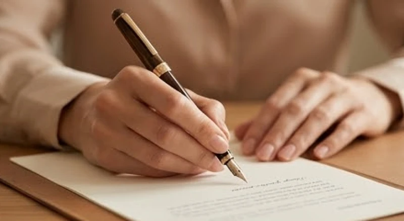 Tướng bàn tay dài: Hướng dẫn đo chuẩn xác và ý nghĩa vận mệnh 2 Người có tướng bàn tay dài cầm bút ghi chép phác thảo ý tưởng kinh doanh trên bàn làm việc