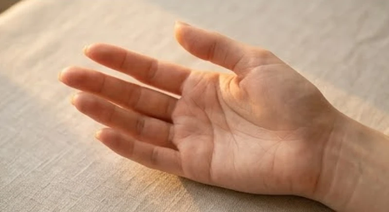 Lòng bàn tay phải của nữ giới thon dài với đường chỉ tay phức tạp phản ánh nội tâm nhạy cảm