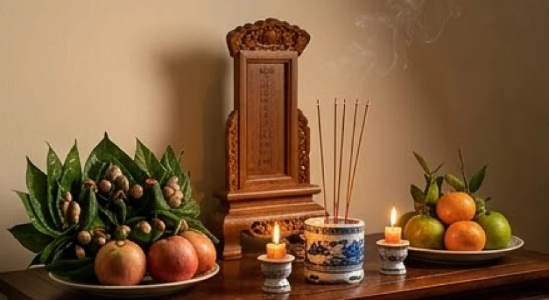 Văn khấn giỗ đầu cha: Mẫu bài cúng chuẩn & quy tắc xưng hô 1 Bàn thờ gia tiên với khói hương nghi ngút trong buổi lễ giỗ đầu cha tại nhà theo truyền thống người Việt