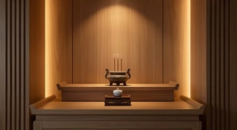 Không gian thờ cúng linh thiêng được đặt tại vị trí trang trọng và vượng khí