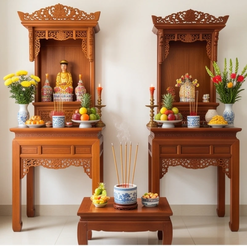 Văn khấn gia tiên ngày giỗ: Bài khấn chuẩn và quy tắc xưng hô 2 Sắp xếp bàn thờ Thần linh ở vị trí trang trọng và cao hơn so với bàn thờ gia tiên trong nhà