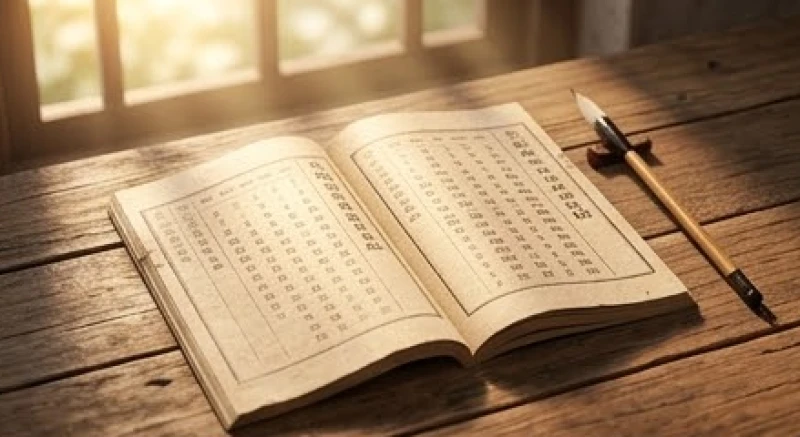 Cuốn lịch vạn sự cổ bằng giấy dó hỗ trợ việc đối chiếu các năm kỵ của tuổi Dậu
