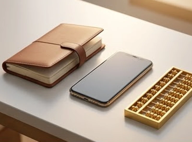 Sim phong thủy tuổi Mùi: Định mức ngân sách và tự luận Kinh Dịch 3 Cuốn sổ tay ghi chép cẩn thận các nguyên tắc phong thủy mở ra trên bàn cùng một chiếc điện thoại di động