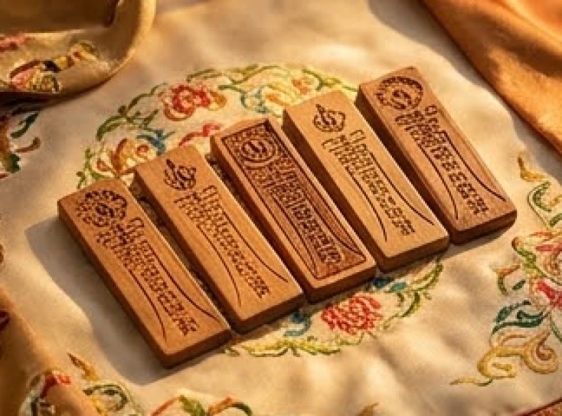Các mảnh gỗ khắc tên 5 ngũ hành nạp âm tuổi Thìn để đối chiếu với dòng chảy thời gian của năm Đinh Mùi