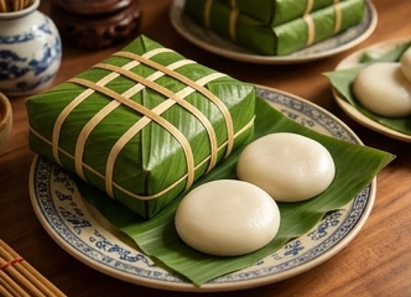 Văn khấn Giỗ Tổ Hùng Vương: Bài cúng chuẩn và Trình tự nghi lễ 4 Cặp bánh chưng xanh vuông vức và bánh giầy trắng tròn được đặt trang trọng ở vị trí trung tâm của mâm cúng