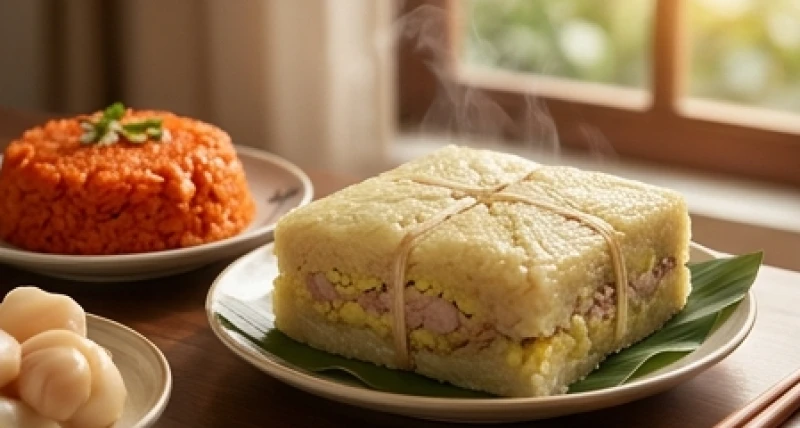 Tuổi Mùi kiêng gì trong ngày Tết: Phân tích theo từng nạp âm 3 Cặp bánh chưng xanh vuông vức và đĩa xôi gấc đỏ tươi dâng lên bàn thờ tổ tiên ngày mùng 1 Tết