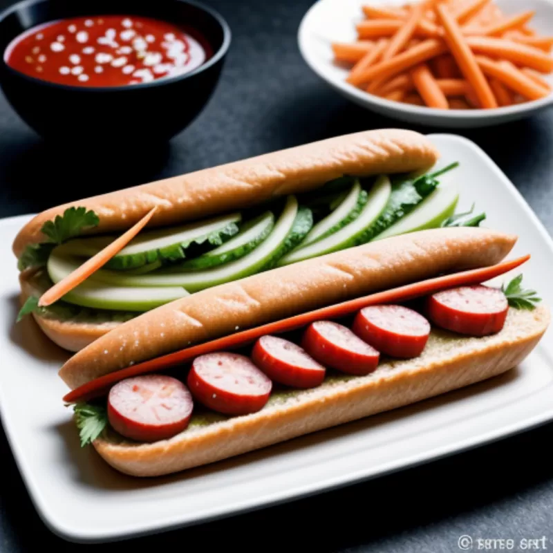 Bánh mì bơ sữa kẹp pate, thịt nguội và rau thơm