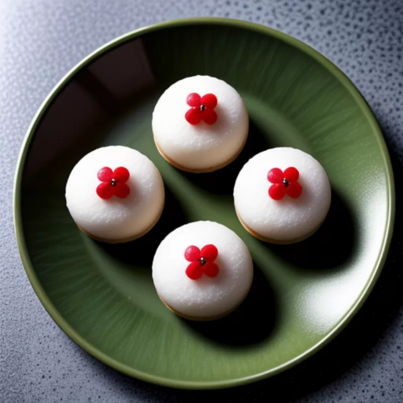 Bánh mochi trên đĩa