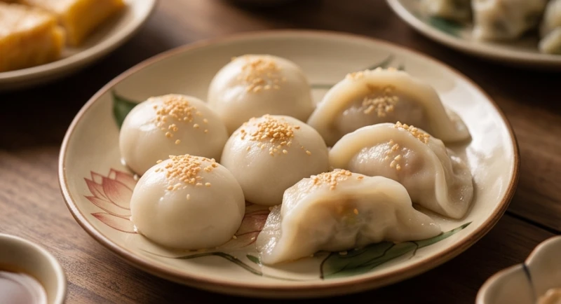 Văn khấn Tết Hàn Thực: Bài cúng chuẩn nghi lễ theo từng ban thờ 1 Đĩa bánh trôi và bánh chay trắng muốt được dâng lên bàn thờ tổ tiên trong ngày Tết Hàn Thực