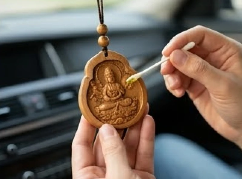 Thoa một lớp mỏng dầu ô liu lên bề mặt khánh gỗ treo xe ô tô để cấp ẩm và chống nứt nẻ