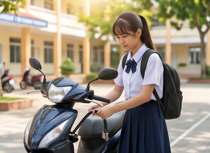 Tử vi tuổi Canh Dần 2010 năm 2027: cách dâng sao và vận ôn thi 8 Nữ sinh cẩn thận khóa xe đạp điện tại sân trường để tránh mất mát tư trang